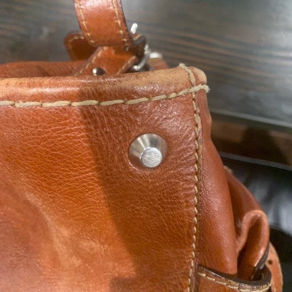 𝅺CHLOE Large Edith Vintage leather Satchel distressed cognac brown w/ stitching - Picture 6 of 16